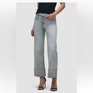 Hudson Rosie High-Rise Wide Leg Jean with Cuff – Washed Slate